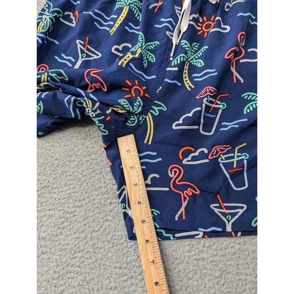 Chubbies Swim Trunks XL Neon Lights Flamingos Shorts 5.5 Tropical Beach Liner - Picture 10 of 14